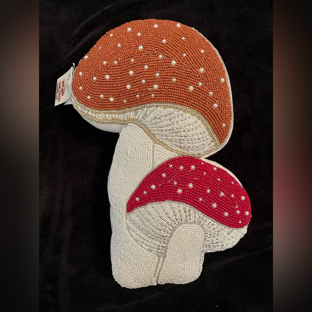 Beaded mushroom pillow
